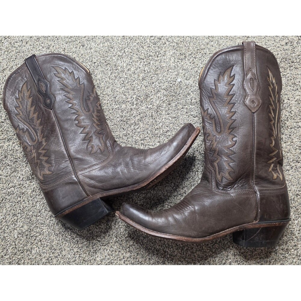 Old West Leather Western Cowboy Boots Size 10 LF1534 Brown Womens